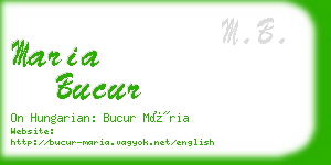 maria bucur business card